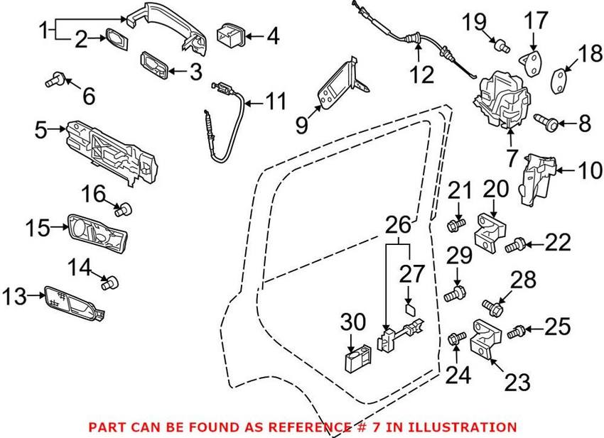 VW Door Latch Assembly - Rear Passenger Side 5N0839016S